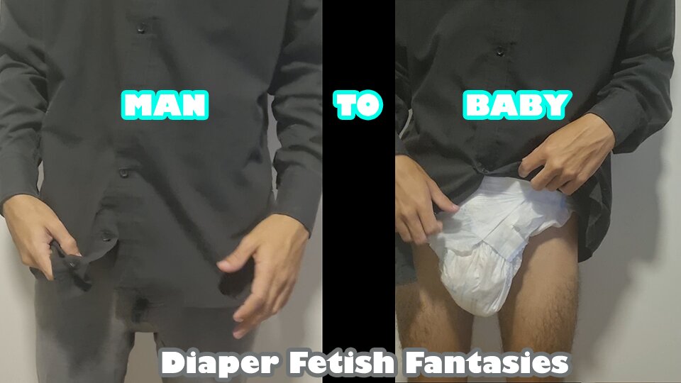 Ενήλικος άνδρας κρύβει το φετίχ της πάνας abdl κάτω από το μανδύα του