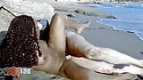 Fucking at the beach with a spectacular young black woman with an oiled body: Nancy Love snapshot 18