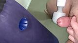 Small Penis With A Vibrating Massager Shooting A Load On An Inflatable Pillow snapshot 3