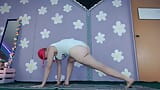 可爱的拉丁熟女瑜伽锻炼露出大胸部乳头滑透过紧身裤 snapshot 8