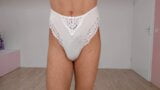 Sissy White Panties try on snapshot 1