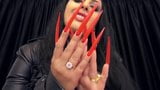 Long Red Polished Nails snapshot 4