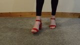 Red heeled sandals snapshot 2