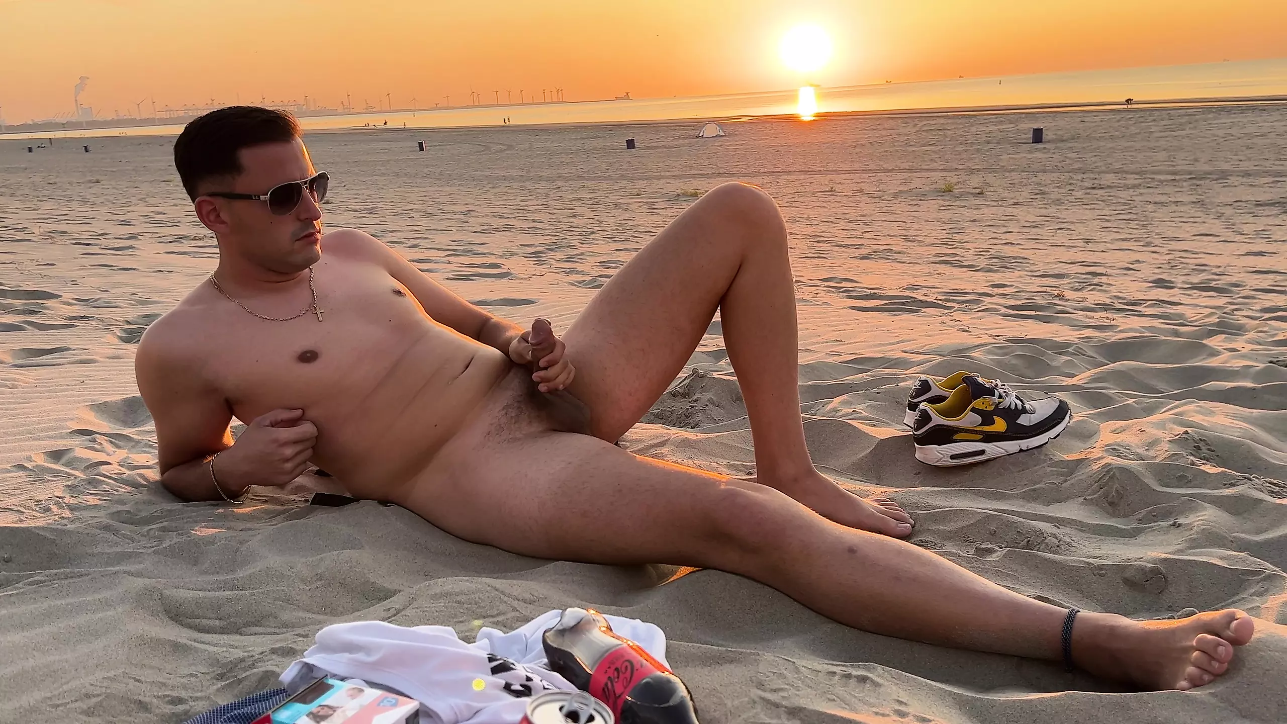 German twink boy jerks off in public on the nudist beach | xHamster