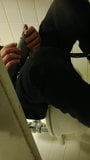 daddy play with his cock at public restroom snapshot 4