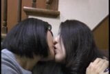 Japanese Lesbians Group Kissing snapshot 14