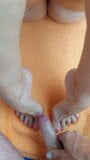 Cum on Selena's small natural feet snapshot 8
