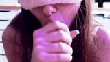 Cute Teen Whipped Cream Blowjob Close Up snapshot 7