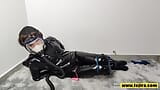Fejira com New PVC bodysuit self bondage and gas mask play snapshot 4