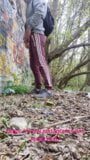 guy andkvcat in the woods on a dildo snapshot 3