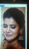 Tamil actress Samantha cum tribute on face. snapshot 4