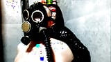 Halloween is coming! Creepy video of a gas mask fetish in the shower. snapshot 7