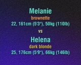 Melanie domineert grotere meid Helena snapshot 1