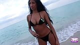 Una morena brasileña en bikini es recogida en la playa y follada snapshot 4