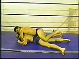 Two fit wrestlers fight naked in a boxing rink snapshot 8