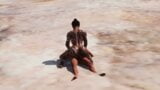Buff mujer tribal recibe chorreo de leche de turista - animación 3d snapshot 11