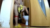 Milf was sitting in the toilet and did not think that there would be blowjob and anal sex snapshot 12