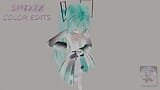 初音ミク ストリップダンス 変態中毒ソングMMD 3D - アキノウィスタリア - 青い髪の色編集 Smixix snapshot 2