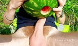 Straight construction TimonRDD worker fucked a watermelon at a construction site snapshot 17