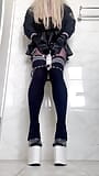 Crossdresser Punk Meow Masturbating in JK skirt & platform heels snapshot 9