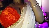 Desi sexy Bhabhi shows big boobs through bra and does nipple rubbing. snapshot 7