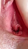 Super close-up nat roze poesje en clitoris orgasme snapshot 11