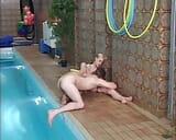 Incredible uncensored porn with a horny German girl getting fucked by the pool snapshot 4