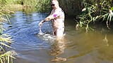 Stepsister caught me in river when I wash my cock and help me snapshot 4