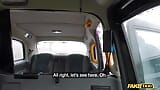 Fake taxi Selva lapiedra在伦敦出租车的后座上被两个大鸡巴干 snapshot 1