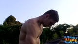 Jock thug Elijah Knight strokes big dick on roadside snapshot 10