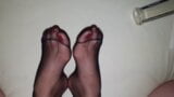 Cum on sexy nylon red toenails snapshot 2