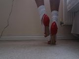 New Red High Heels with Cross Strap snapshot 9