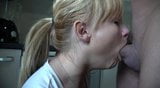 Beautiful blonde fucked in the kitchen snapshot 3