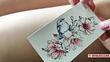 Prova il tatuaggio temporaneo sulla figa. Tatuaggio adesivo caldo snapshot 1