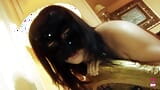 Een kleine gemaskerde brunette kat kwam spelen en tietenneuken van de grote lul van haar meester snapshot 8