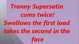 Tranny Cums Twice! Swallow and Self Facial snapshot 1