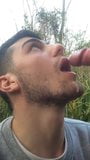 Eating cum outdoors snapshot 4