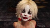 Joker golpea duro a una linda rubia sexy con una máscara de payaso snapshot 2