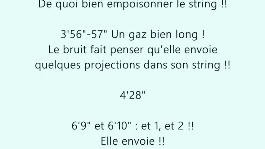 Jasmina blows wet farts in her thong ! (French version)