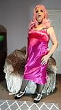 Hot tv slut full length shiny sexy satin. snapshot 3