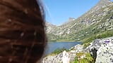 Public blowjob at the mountain lake - cum swallow snapshot 5