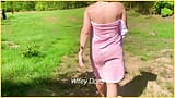 Wifey showers fully nude at public shower near a hiking trail in a risky fully nude dare snapshot 3