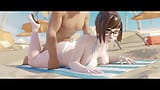 Mei en un pequeño bikini es deshuesada en la playa snapshot 1