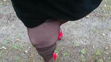 Masturbating outside in nylons and high heels snapshot 1