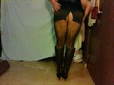 satin miniskirt and high heels boots snapshot 6