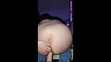 FTM trans man rides a huge dildo in both holes - pussy and ass dildo ride snapshot 5