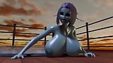 Chica extraterrestre caliente muestra sus tetas en swing de un jacuzzi snapshot 3