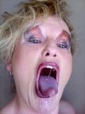 Kinky old woman gags and spits all over dildo!!So hot!!! snapshot 10