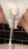 Pissing my panties with a glass toy up my ass snapshot 5