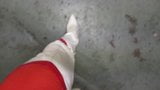 White thigh boots and the tightest red leggings i have snapshot 5